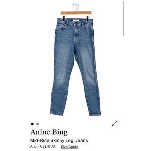 Anine Bing Classic Denim Skinny Jeans